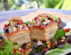 Bouchées feuilletées à la provençale, béchamel au parmesan