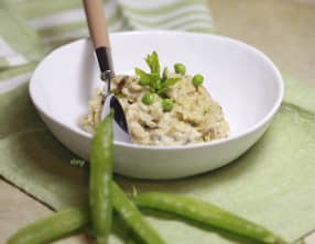 Risotto à la crème de petits pois