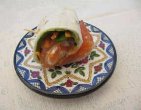 Wrap au saumon fumé et ses crudités