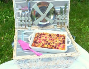 Clafoutis cerises et rhubarbe