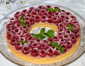Tarte couronne aux framboises