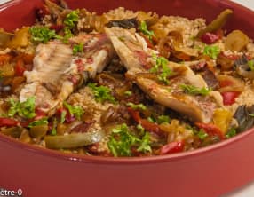 Rouget à la semoule épicée