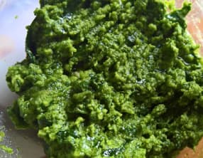 Pesto de fanes de radis