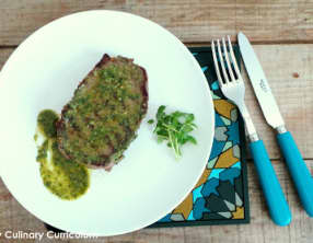 Pavés de bœuf au pesto