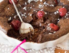 Fondant décadent chocolat cerise coco à la fécule de tapioca