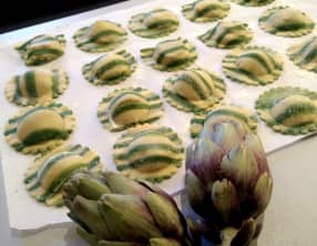 Raviolis aux artichauts barigoule