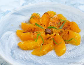 Salade d'orange à la fleur d'oranger et cannelle