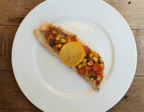 Papillote de lieu aux épices et petits légumes