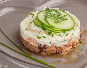 Saumon frais au saint marcellin et légumes d'été