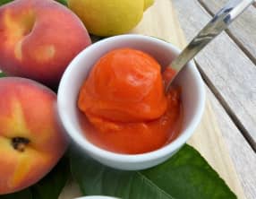 Sorbet aux pêches et au safran