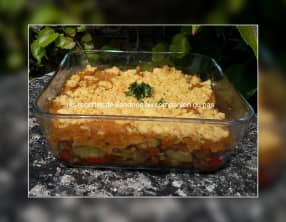 Crumble salé aux légumes du soleil et herbes de Provence au cookeo