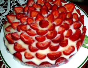 Tarte aux fraises et biscuits