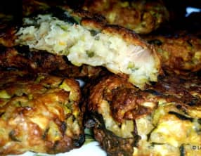 Galettes de courgettes, thon et feta