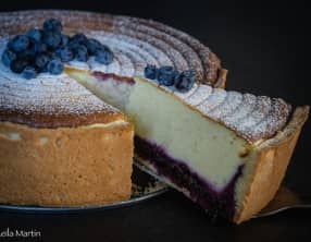 Käsekuchen façon cheesecake aux myrtilles