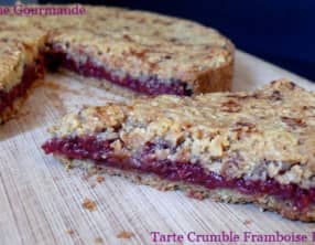 Tarte framboise rhubarbe epeautre façon crumble