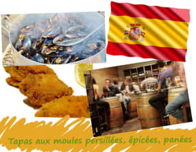 Tapas de moules persillées, épicées, panées