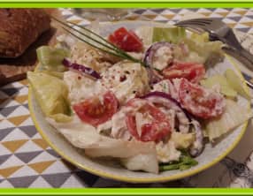 Salade de pomme de terre à la crème de brandade de morue