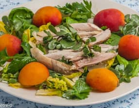 Salade de poulet aux abricots et aux fines herbes