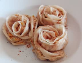 Jiaozi en forme de rose