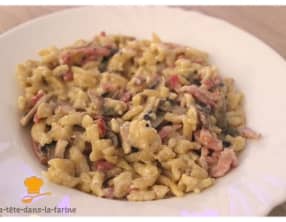 Spaëtzle à la crème et au vin blanc