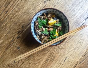 Brouillade de tofu à l’aubergine