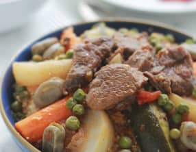 Couscous aux fèves et petits pois