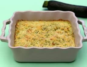 Gratin de riz aux courgettes râpées et jambon