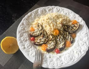 Semoule et aubergine grillée