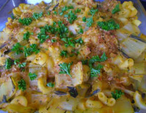 Gratin de blettes vegan aux coquillettes