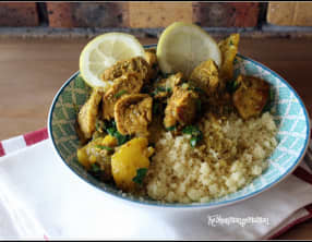 Tajine de poulet au citron et citron confit