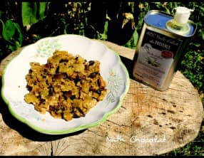 Aubergines à l'huile d'olive, ail et basilic