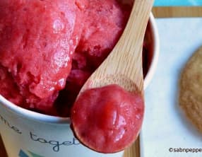 Sorbet fraise rhubarbe vanille