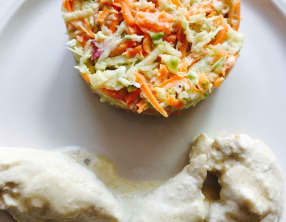 Poulet mariné et son coleslaw maison 