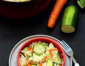 One pot rice poulet, courgettes et carotte