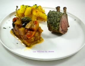 Carré d’agneau en croûte d’amandes et d'herbes fraîches