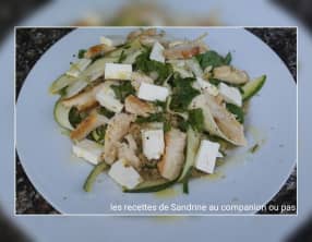 Salade fraîcheur poulet quinoa menthe tagliatelle de courgette