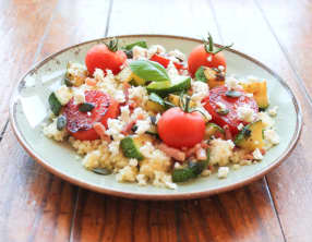 Assiette gourmande semoule et légumes