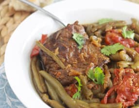 Tajine de viande aux haricots verts