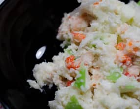 Coleslaw à la pomme verte, aux écrevisses et au bleu