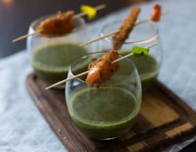 Velouté de cresson et truite fumée