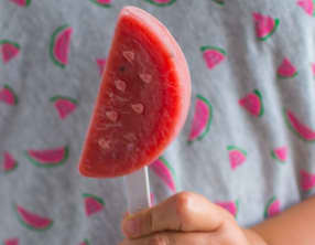 Glace pastèque framboises