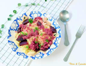 Tagliatelles au pesto de betterave