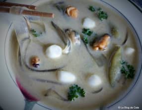 Soupe curry laksa aux fruits de mer