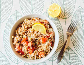 Taboulé de chou fleur, kasha et thon