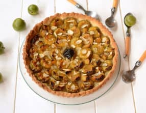 Tarte aux reines claude et amandes