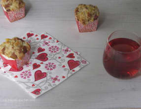 Muffins gourmands pêche et crumble