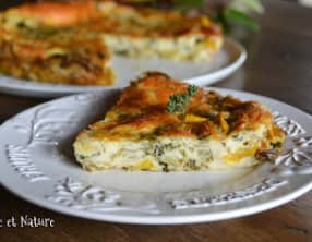 Clafoutis salé aux courgettes jaunes et aux bettes