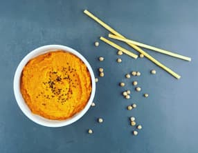 Houmous léger aux poivrons et tomates confites