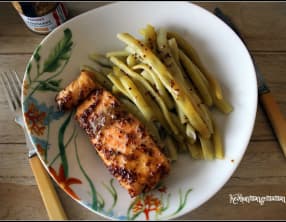 Saumon moutarde au piment d'Espelette et miel