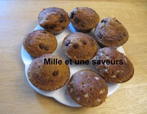 Muffin perles de sucre, muffin pépites de chocolat